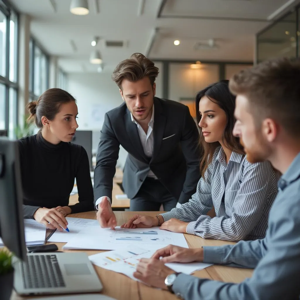 Equipo de consultores trabajando